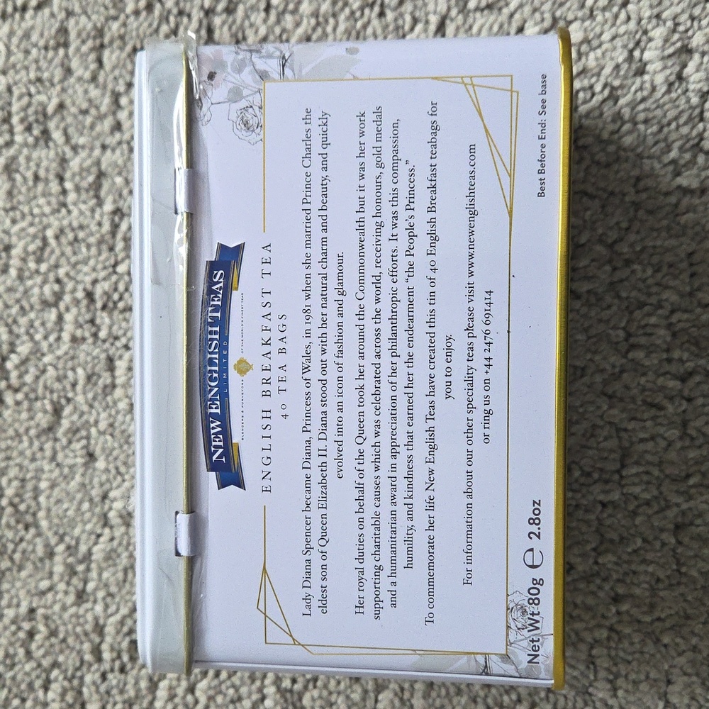 NWT Princess Diana Tea Tin with Tea - Picture 3 of 9